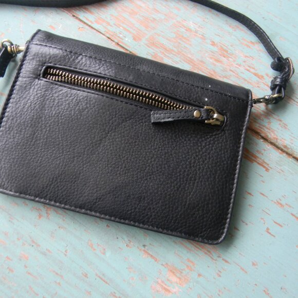 BLACK SMALL QUAGGA GENUINE LEATHER CROSSBODY HANDBAG - Picture 6 of 7